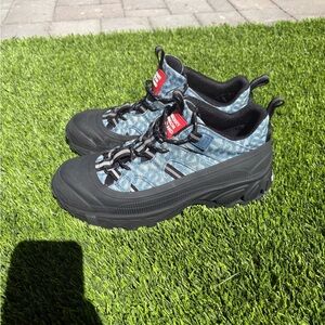 Burberry Blue Monogram Platform Lace-Up Sneakers